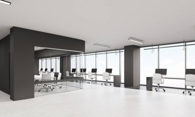 Ofis dekorasyon siyah unsurları ile