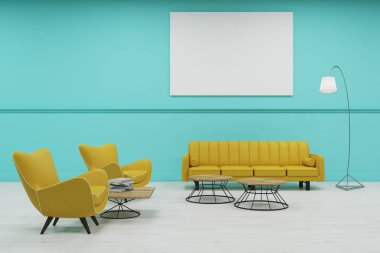 Bekleme odası yeşil duvarlı