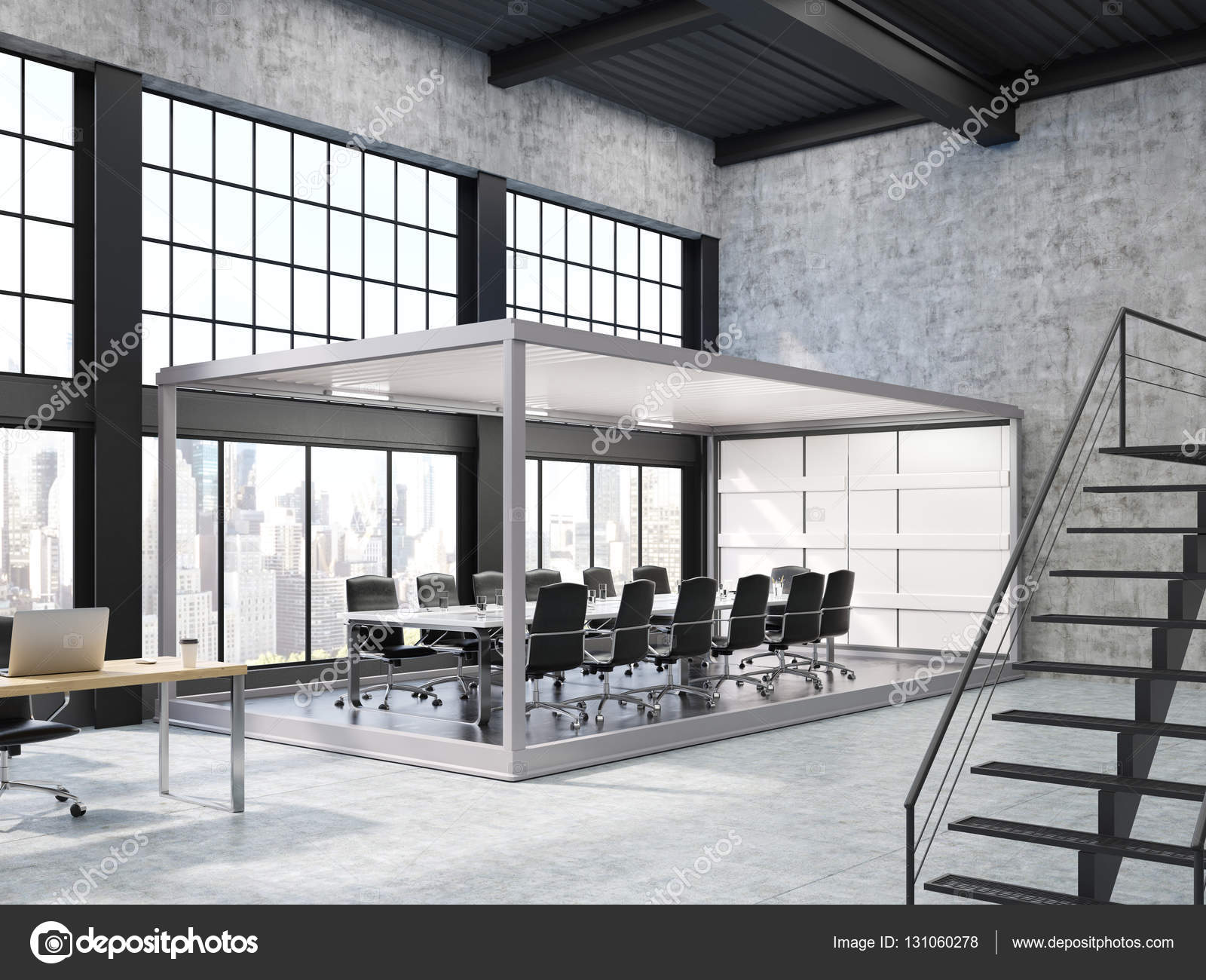 Aquarium meeting room in open office — Stock Photo © denisismagilov ...