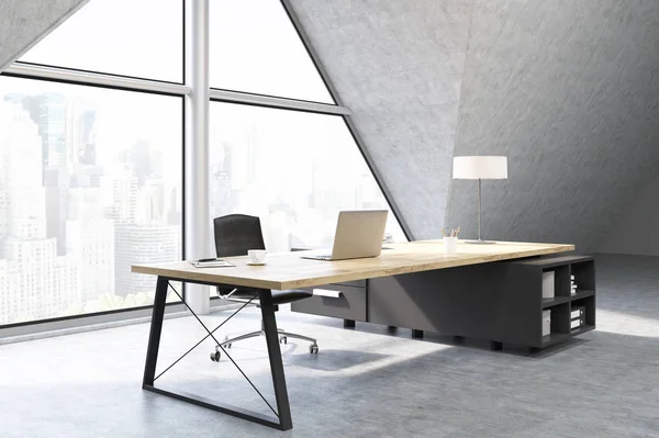 Side view of a CEO office with triangular window — Stock Photo, Image