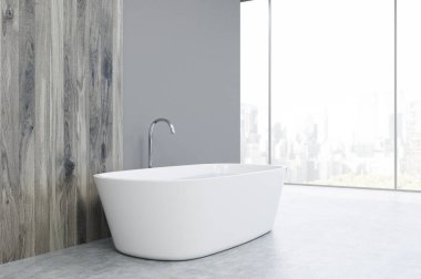 Beyaz bir küvet yan görünüm