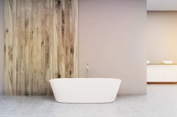 Крупним планом біла ванна, тонована — стокове фото