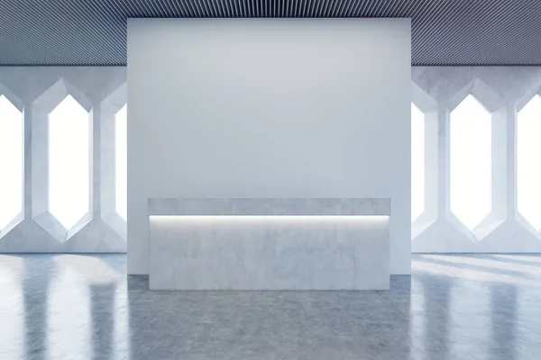 Receptionen counter, korridor, med en diamant fönster — Stockfoto