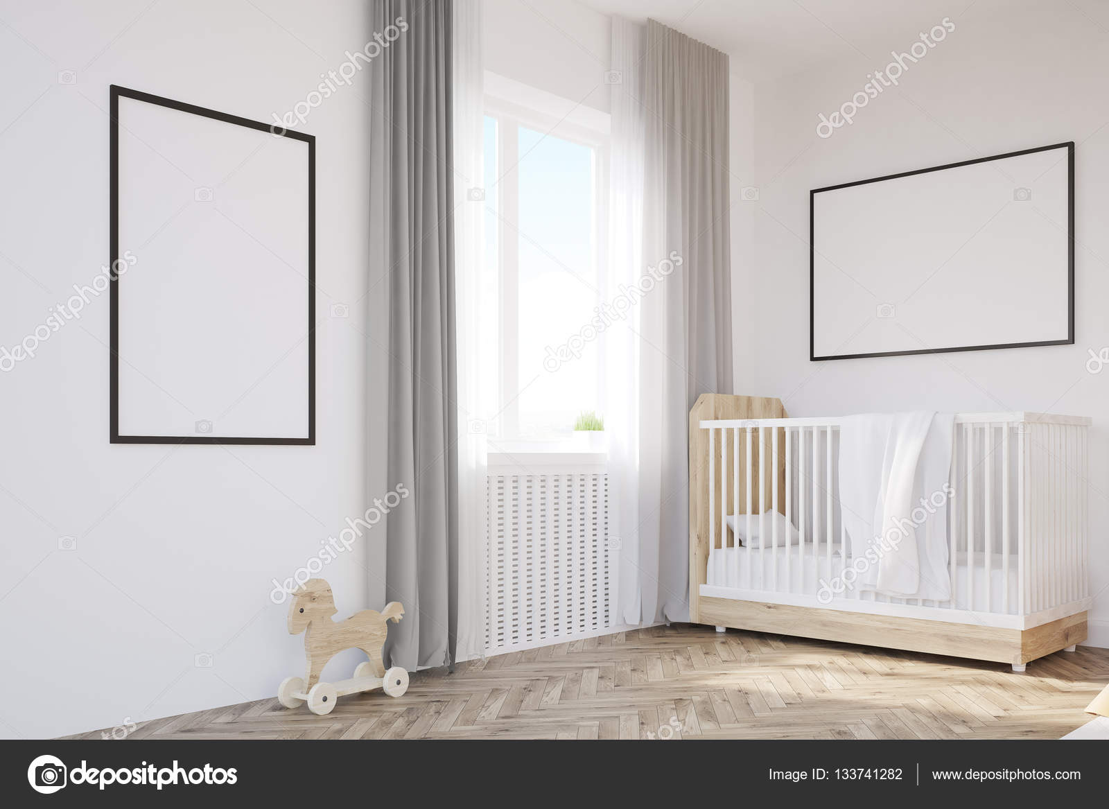 crib in corner of room