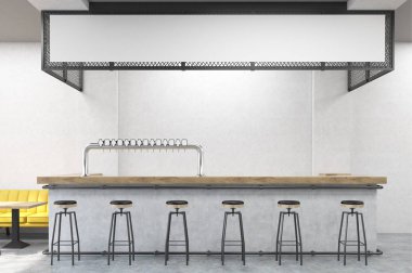 Tribünde bir kafe bar önden görünümü