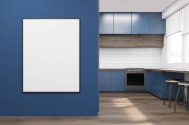 Posteri ile mavi mutfak