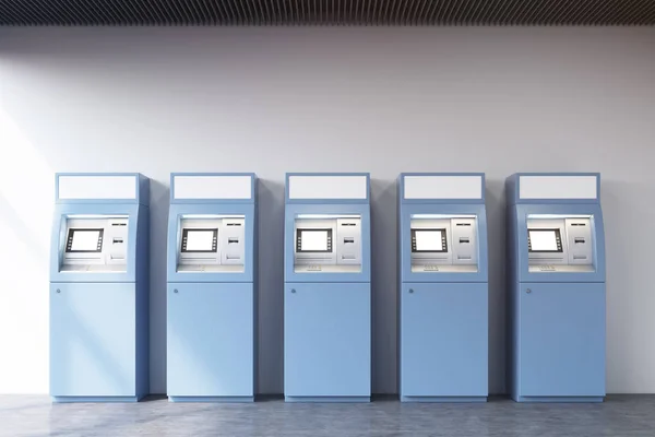 Vijf Atm machines — Stockfoto