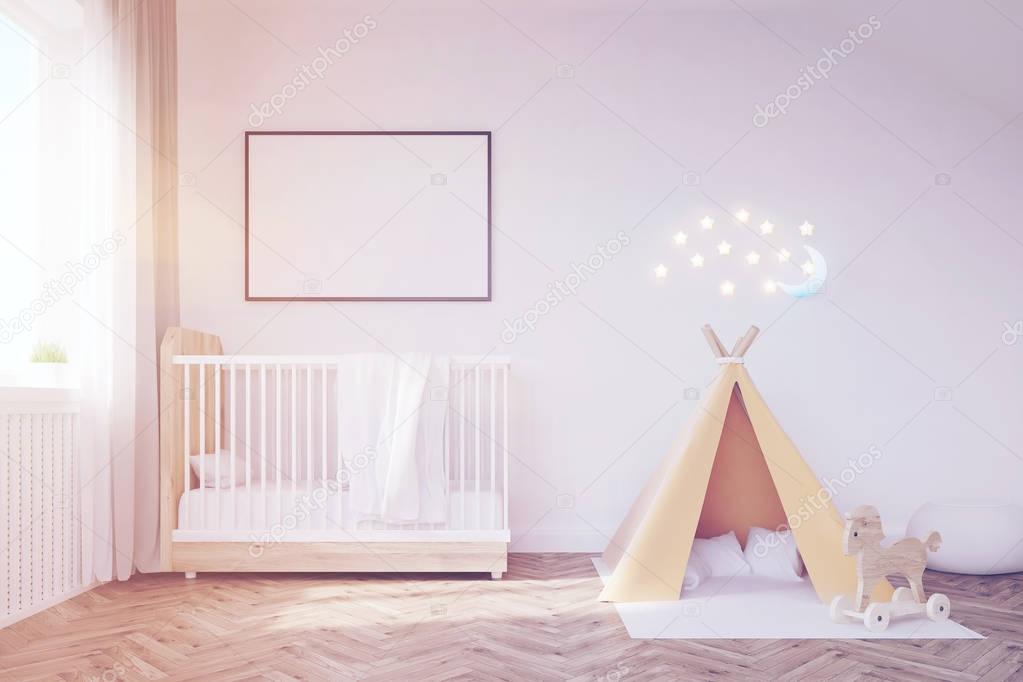 Baby room with a moon, toned
