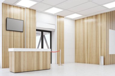 Bir Havaalanı lobi posteri ile yan görünüm