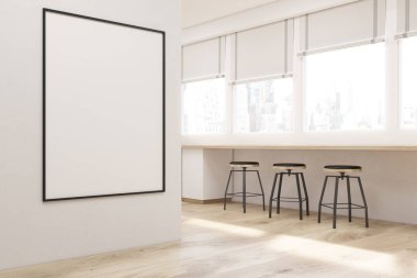 Beyaz mutfak posteri ile yan görünüm