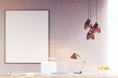 Müdürün odasına, çerçeveli poster, yakın, tonda