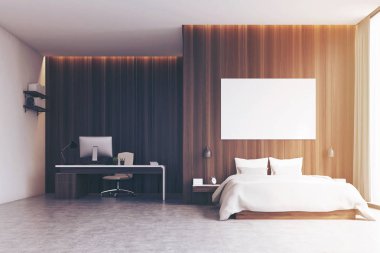 Yatak odası ve çalışma alanı, tonda