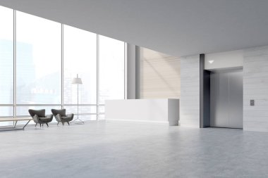 Bir ofis bekleme yeri yan görünüm