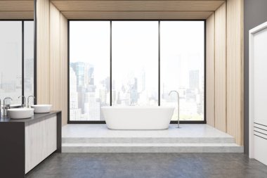 Banyo ışık duvarları ile