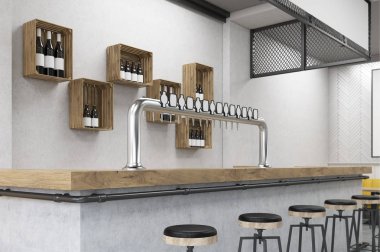 Tribünde bir kafe bar, yukarı Clsoe