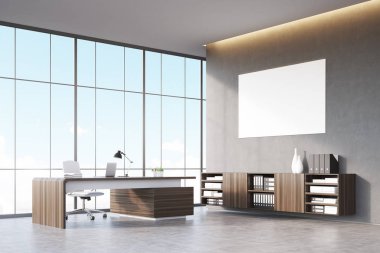 Ceo office ile gri duvar köşesine