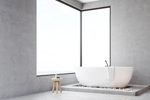 Corner of bathroom with rectangular window — Stock Photo, Image