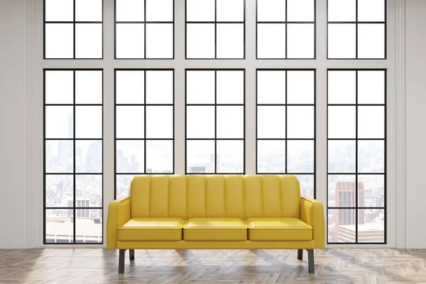 オフィスや家庭で黄色のソファ — ストック写真