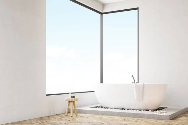Betonfal fürdőszoba sarkában — Stock Fotó