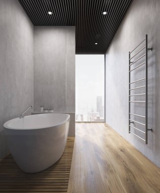 Beyaz küvetli banyo