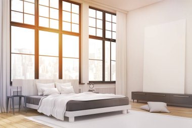 Tonda posteri ile yatak odası iç köşe