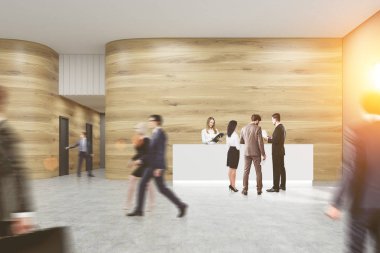 ahşap duvarlar ile meşgul ofis