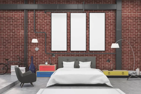 slaapkamer interieur met bruin en mokka muren — Stockfoto ... slaapkamer interieur met bruin en mokka muren — Stockfoto ...