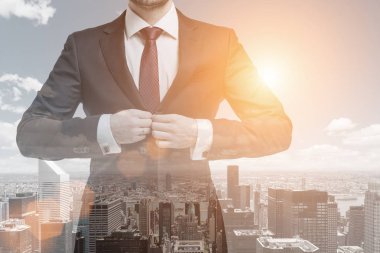 Adam şehir arka plan üzerinde