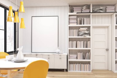 Bir yuvarlak masa ile ev Kütüphane