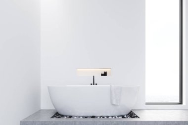 Banyo beton zemin ile önden görünümü