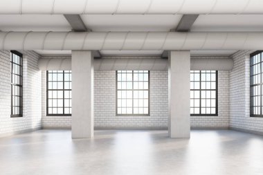 Sütunları boş loft Oda