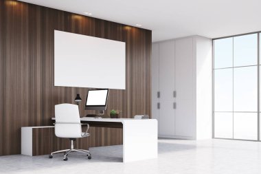 Ceo ofis pencere ve poster köşesinde
