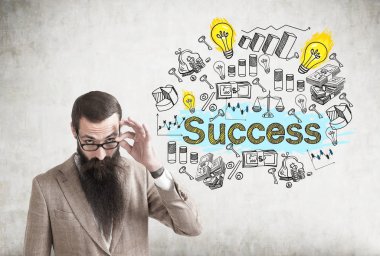 Şüpheci adam ve renkli başarı kroki