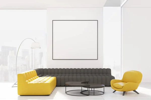 İki kanepe ve koltuk oturma odası — Stok fotoğraf