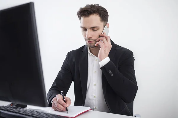 Concentrated businessman on the phone — Stock Photo, Image