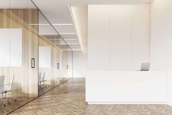 Resepsiyon ve cam ile şirket koridor — Stok fotoğraf