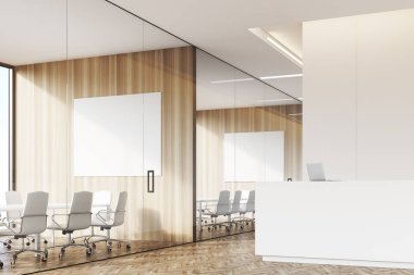 Şirket koridor ile Resepsiyon, yan görünüm