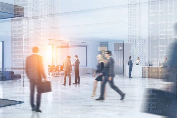 Business people rushing through office, city — Stock Photo, Image