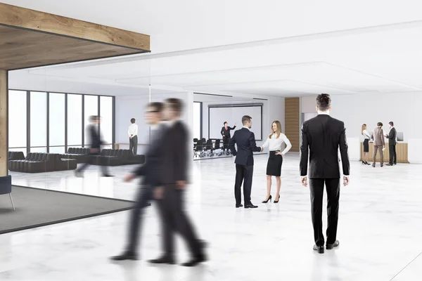 People in an office hall with a whiteboard — Stock Photo, Image