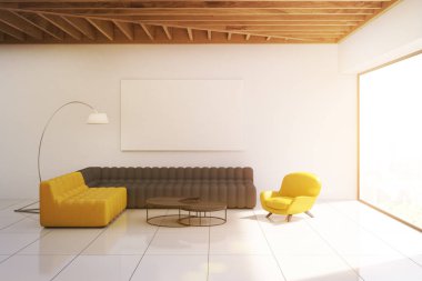 Beyaz salon iç, tonda