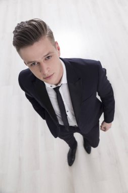 Yakışıklı işadamı Üstten Görünüm 