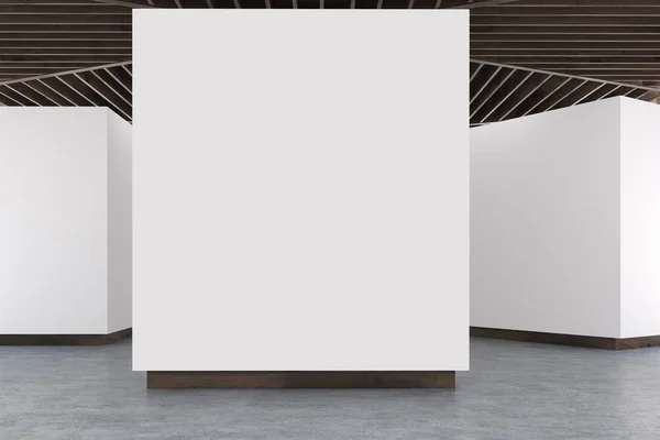 Art Galéria beton padló, fa mennyezet — Stock Fotó