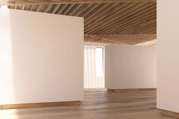 Art gallery ξύλινο δάπεδο, οροφή, πλευρά — Φωτογραφία Αρχείου