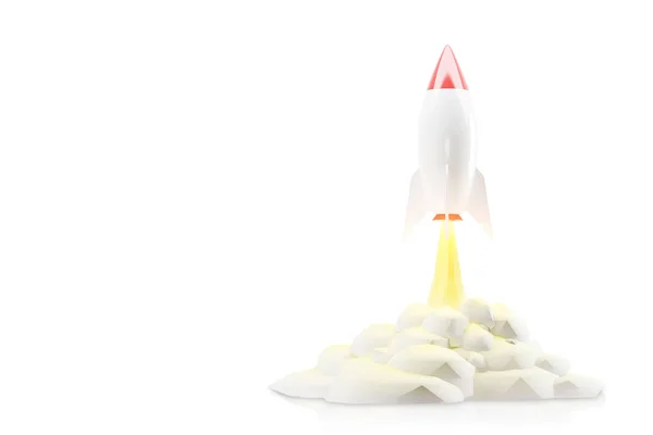 Esbozo de cohete vertical contra blanco — Foto de Stock