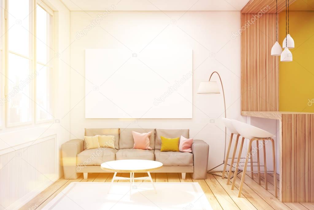 Living room with picture in a studio, toned