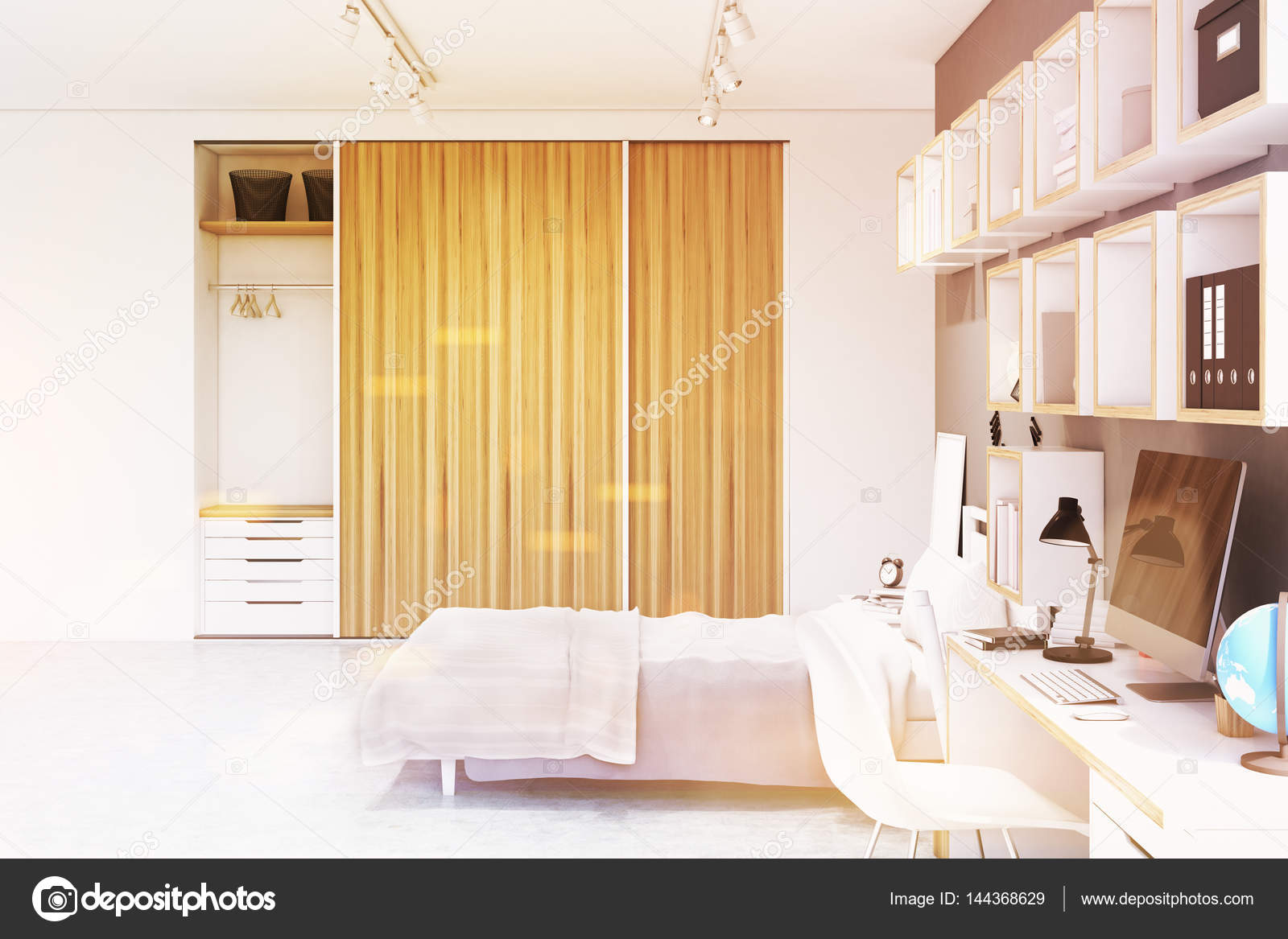 Built In Wooden Wardrobe Light Stock Photo C Denisismagilov