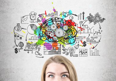 Sarışın kadın, gears ile beyin başkanı