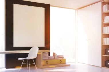 Evde, bilgisayar ile şık işyeri tonda