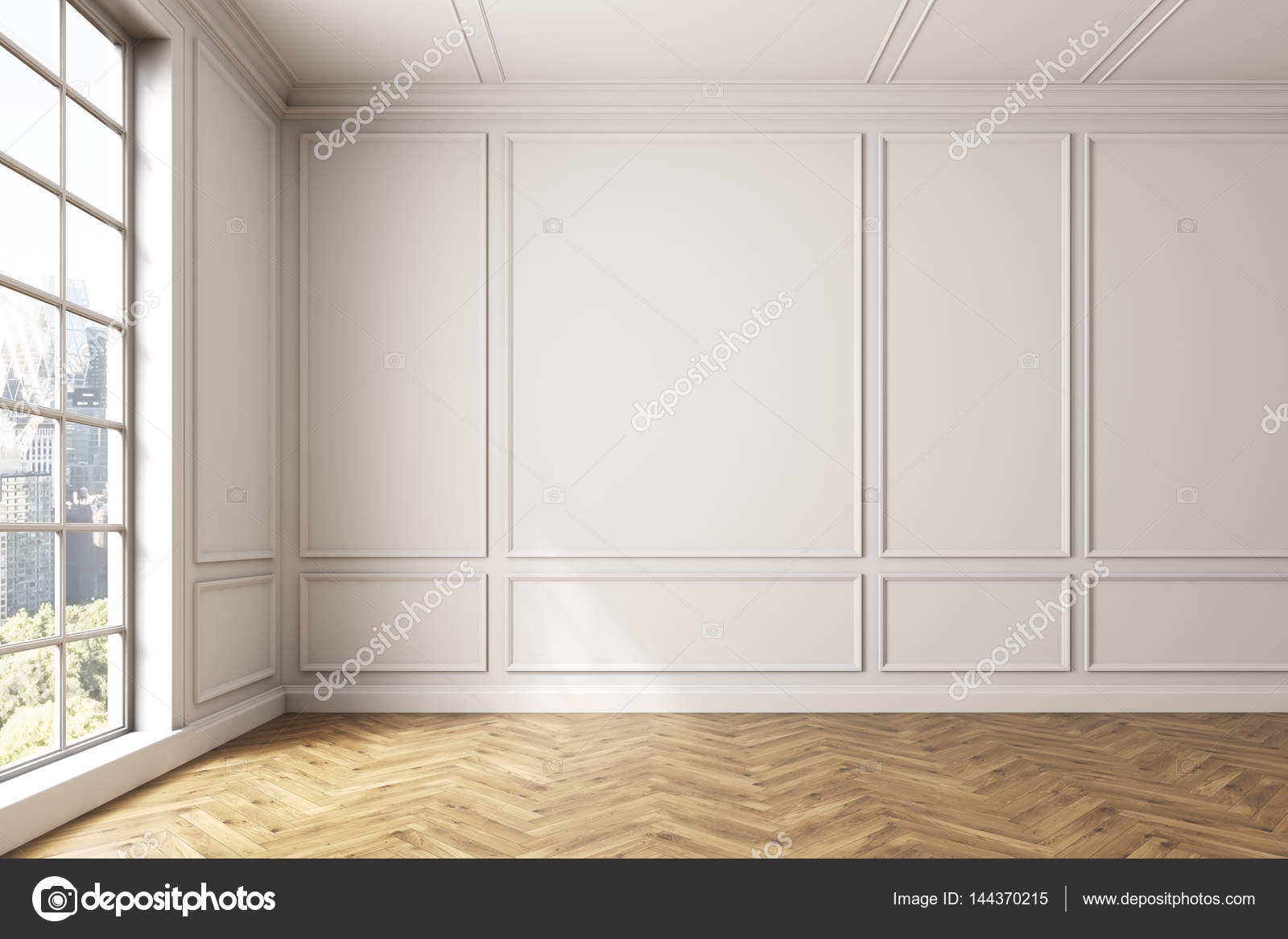 Empty white room interior, window Stock Photo by ©denisismagilov 144370215