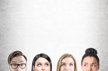 İş takım yüzler, beton yakın çekim